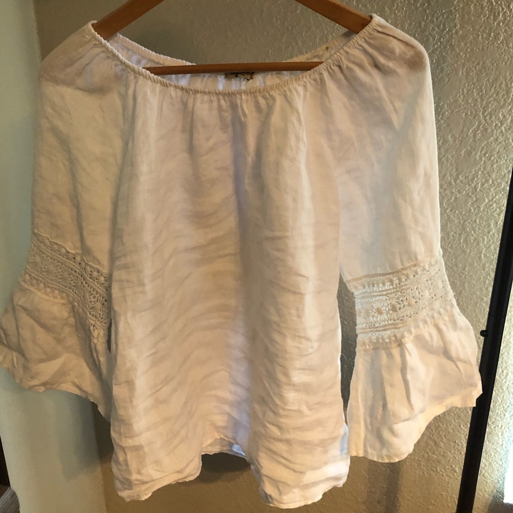 Alessia Pacini linen bell sleeve top